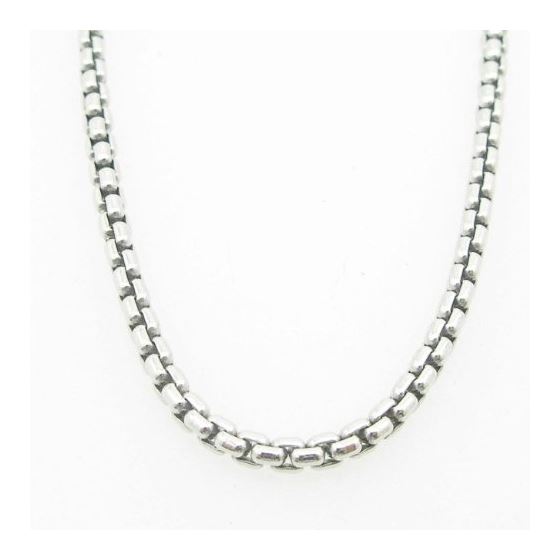 Mens .925 Italian Sterling Silver Box Link Chain Length - 30 inches Width - 2mm 3