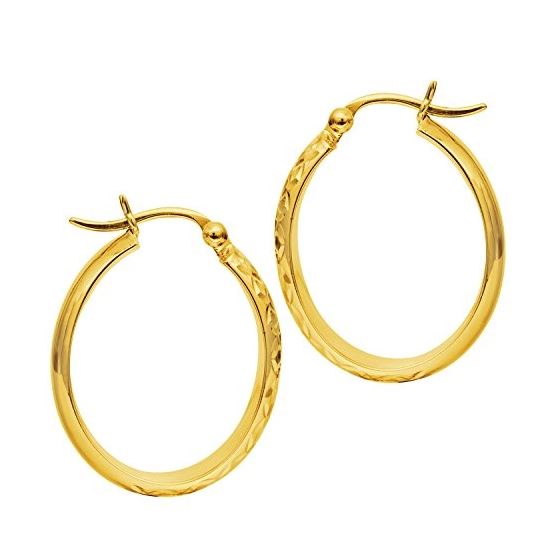 10K Yellow Gold Ladies Hoop Earrings 3006ER