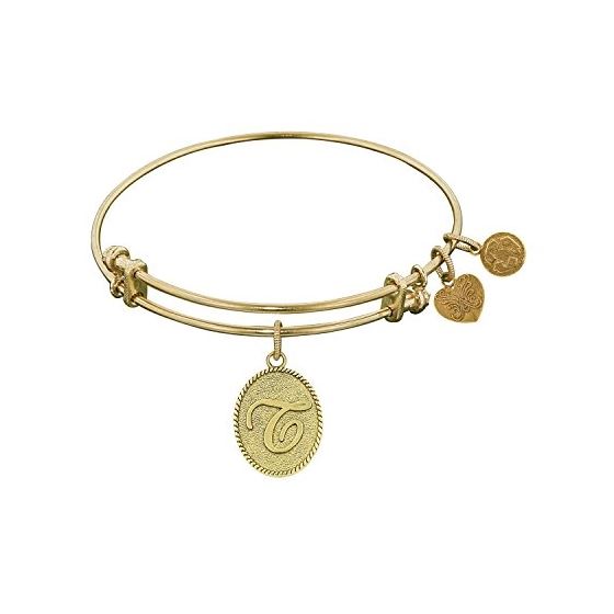 Angelica Ladies Initials Collection Bangle Charm 7.25 Inches (Adjustable) GEL1174