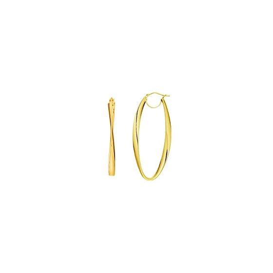 14K Yellow Gold Ladies Hoop Earrings ER1001