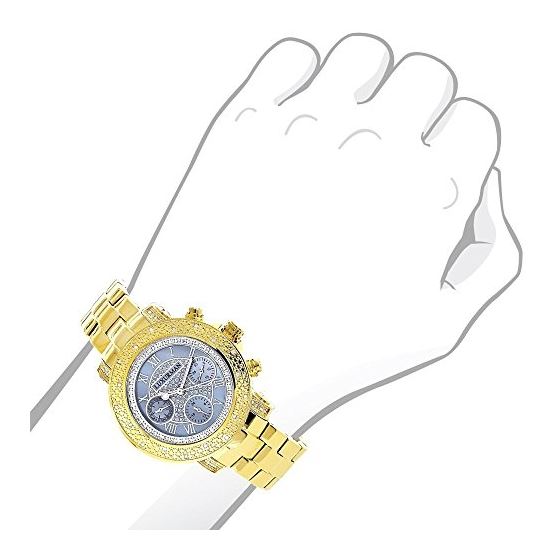 Montana by Luxurman Real Diamond Watch for Women 0.3ct Yellow Gold Plated 3