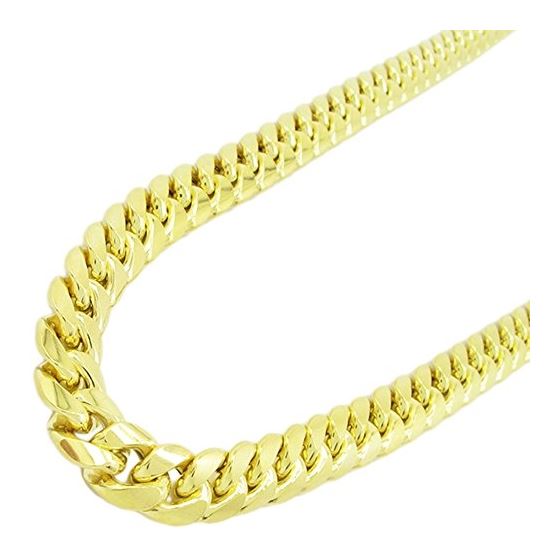 "Mens 10k Yellow gold Yellow gold miami cuban hollow link chain 32"" 9MM rjmch14 1"