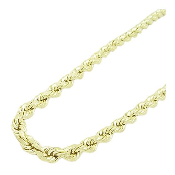 "Mens 10k Yellow Gold rope chain ELNC11 22"" long and 3mm wide 1"