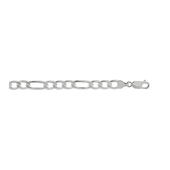 Sterling Silver 7.0 mm Wide Figaro Chain 20 Inch Long