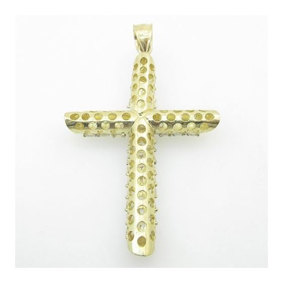 Mens 10K Solid Yellow Gold fully stoned cross Length - 3.15 inches Width - 1.89 inches 3