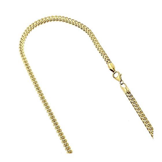 14k Yellow Gold Solid Franco Chain 4mm Wide Necklace with Lobster Clasp 24 inches long 1