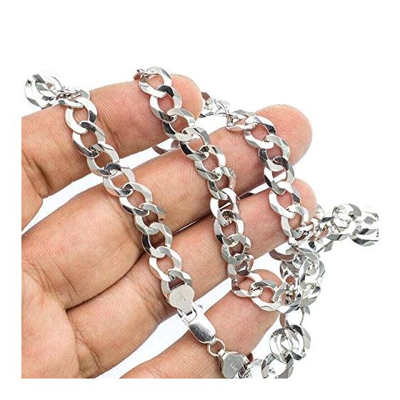 14K WHITE Gold SOLID ITALY CUBAN Chain - 22 Inches Long 8.2MM Wide 3