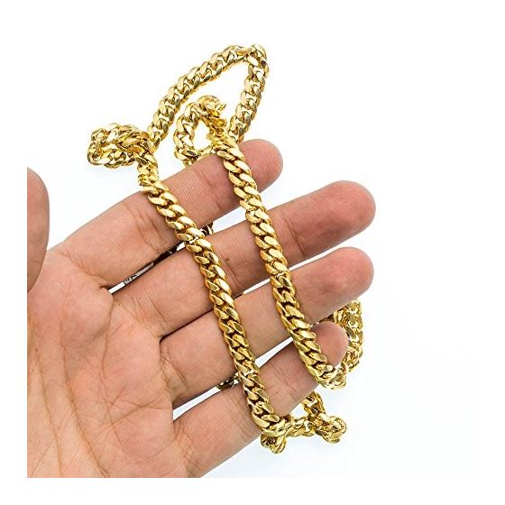 "14K YELLOW Gold MIAMI CUBAN SOLID CHAIN - 30"" Long 7X3.5MM Wide 3"