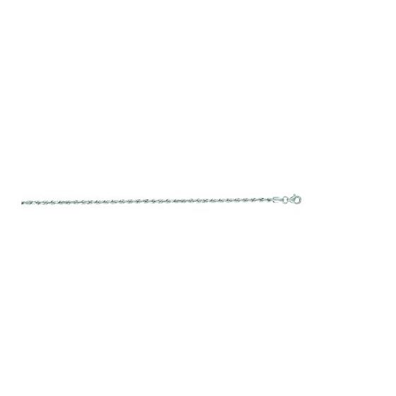 "14K White Gold Solid Diamond Cut Rope Chain 24"" inches long x2.5mm wide"