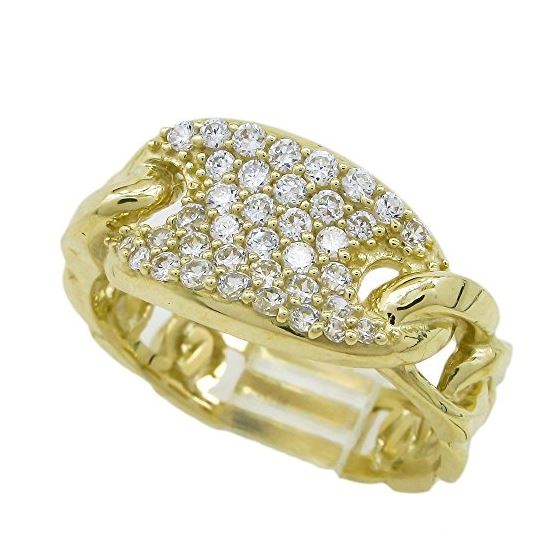 10K Yellow Gold womens designer mesh ring ASVJ25 1