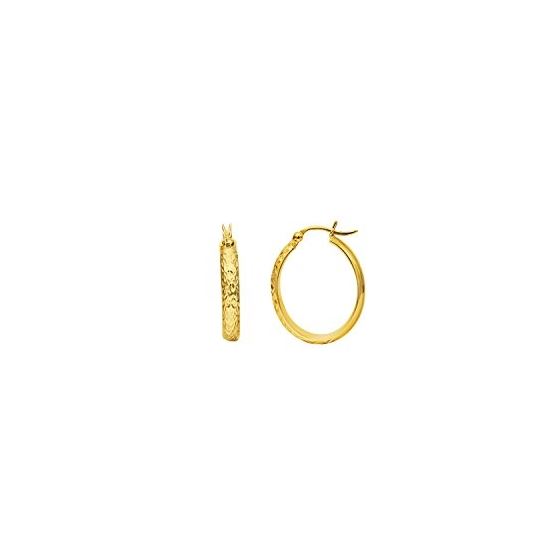 14K Yellow Gold Ladies Hoop Earrings ER1030