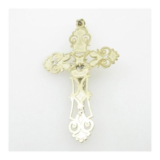 Mens 10K Solid Yellow Gold fancy jesus cross 2 Length - 2.32 inches Width - 1.30 inches 3