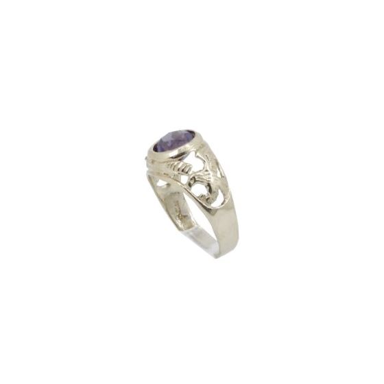 10k Yellow Gold Syntetic purple gemstone ring ajjr94 Size: 2 1