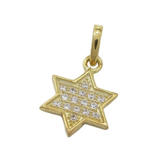 Womens Yellow star of david cz pendant Silver30 1