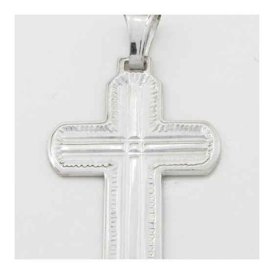 Fancy cross silver pendant SB42 40mm tall and 24mm wide 3