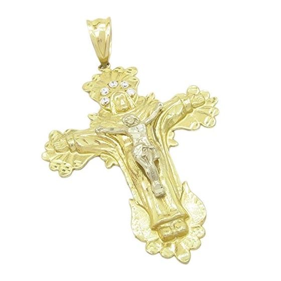 Mens 10k Yellow gold Jesus crucifix charm EGP7 1