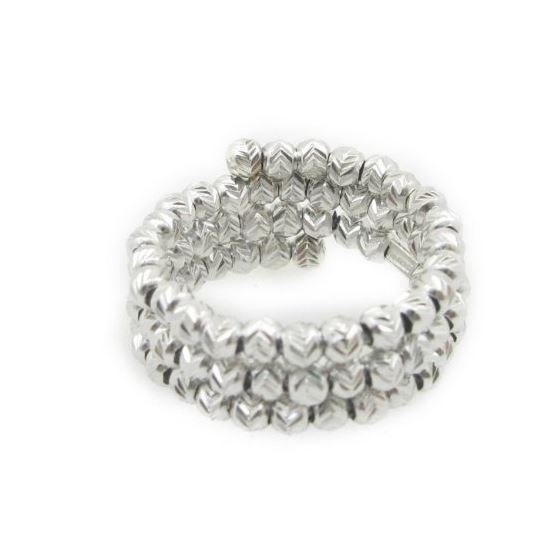 Ladies .925 Italian Sterling Silver white moon cut ring 8 3