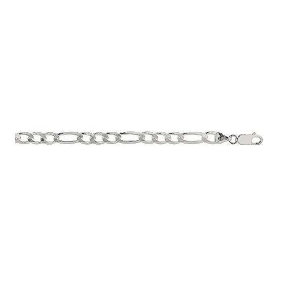 Sterling Silver 5.5 mm Wide Figaro Chain 24 Inch Long