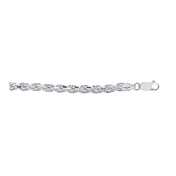 Sterling Silver 7 mm Wide Rope Chain 22 Inch Long