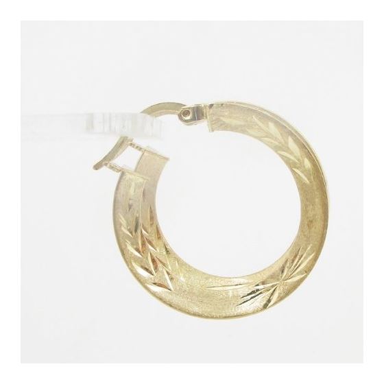 10k Yellow Gold earrings Flat hoop AGBE51 3