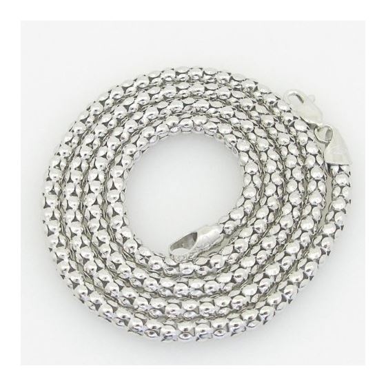 Unisex Italian sterling silver franco box ball wheat popcorn rope fancy chain 1