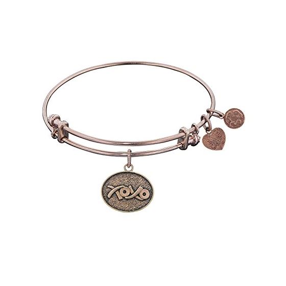 Angelica Ladies Love and Hearts Collection Bangle Charm 7.25 Inches (Adjustable) PGEL1040