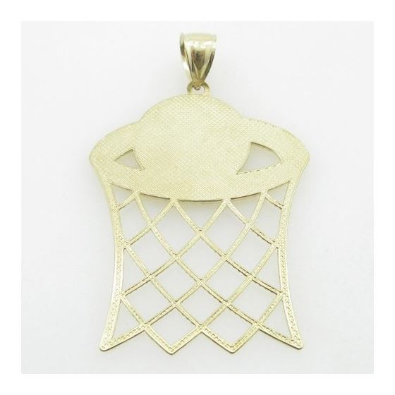 Mens 10K Solid Yellow Gold basketball hoop pendant Length - 2.40 inches Width - 1.52 inches 3