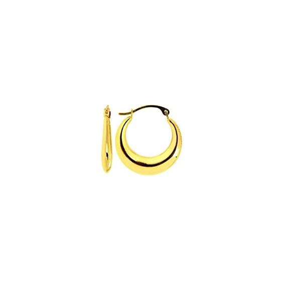 14K Yellow Gold Ladies Hoop Earrings S908