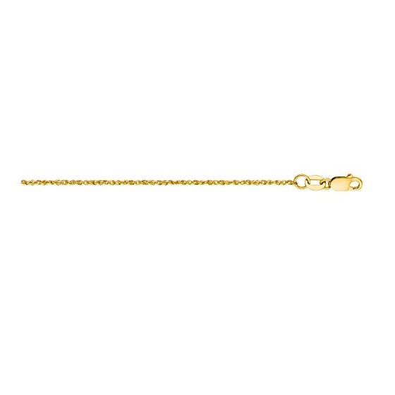 10K 18 inch long Yellow Gold 1.15mm wide Diamond Cut Ropa Chain with Spring Ring Clasp