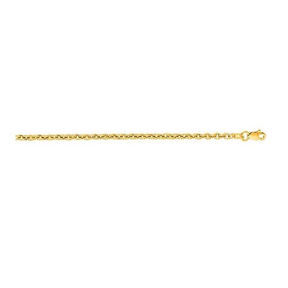 14K Yellow Gold 3.0mm wide Diamond Cut Forsantina Chain with Lobster Clasp 1