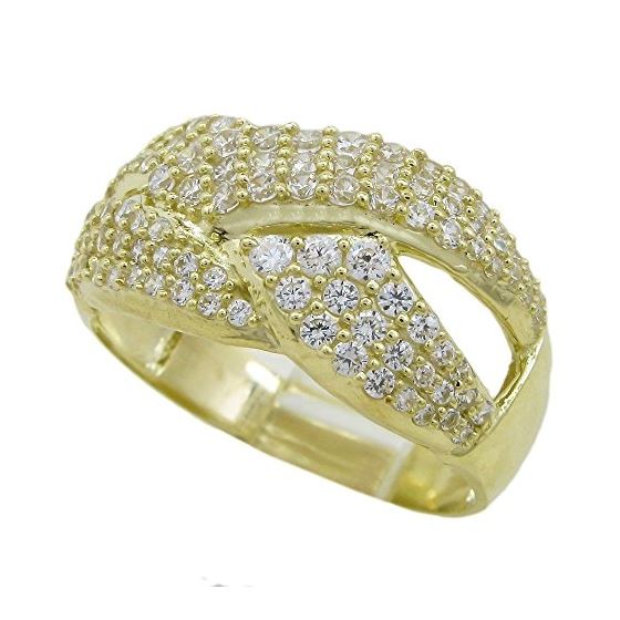 10K Yellow Gold womens wedding band engagement ring ASVJ34 1