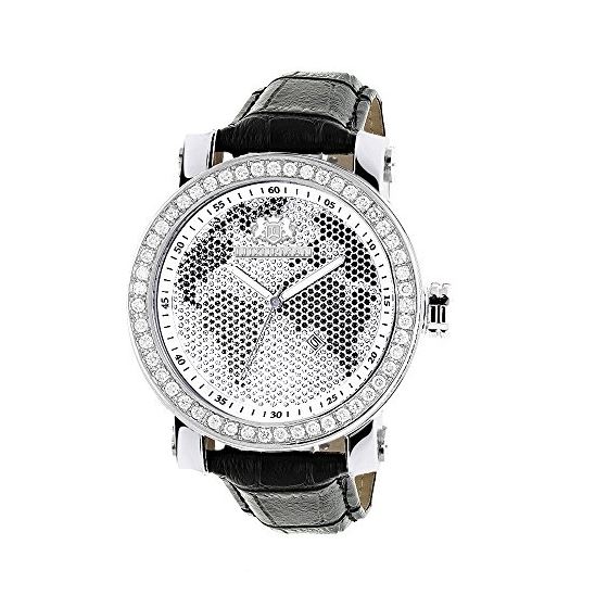 Black And White Worldface VS Quality Real Diamond Watch 4.5ct by Luxurman 1