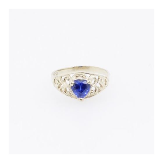 10k Yellow Gold Syntetic blue gemstone ring ajjr55 Size: 2.5 3