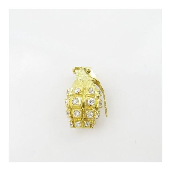 Mens 10k Yellow gold Yellow gold small hand grenade charm EGP13 3