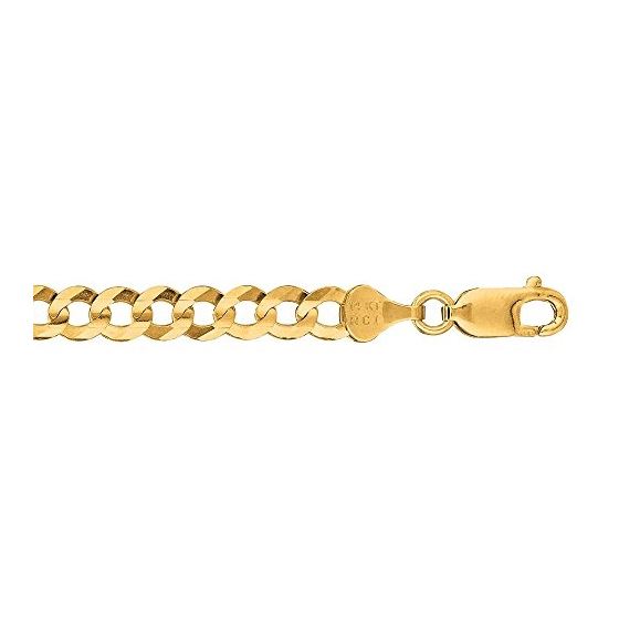 "14k Real Yellow Gold Comfort Cuban Curb Chain 5.7MM Sizes: 20""