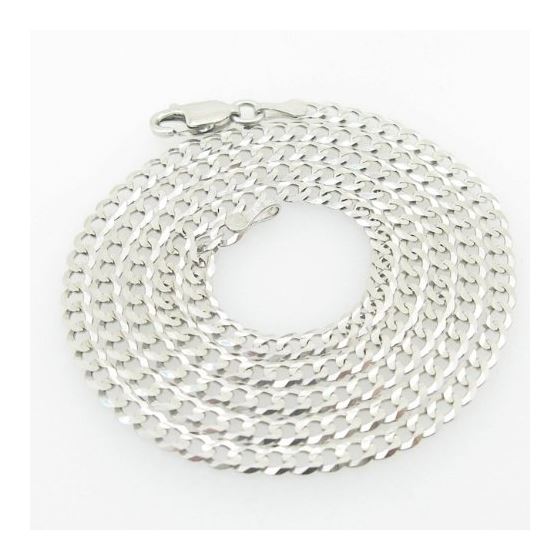 Mens White-Gold Cuban Link Chain Length - 20 inches Width - 3mm 1