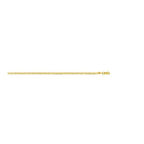 10K 18 inch long Yellow Gold 2.8mm wide Diamond Cut Comfort Curb Chain with Lobster Clasp FJ-060CC-1