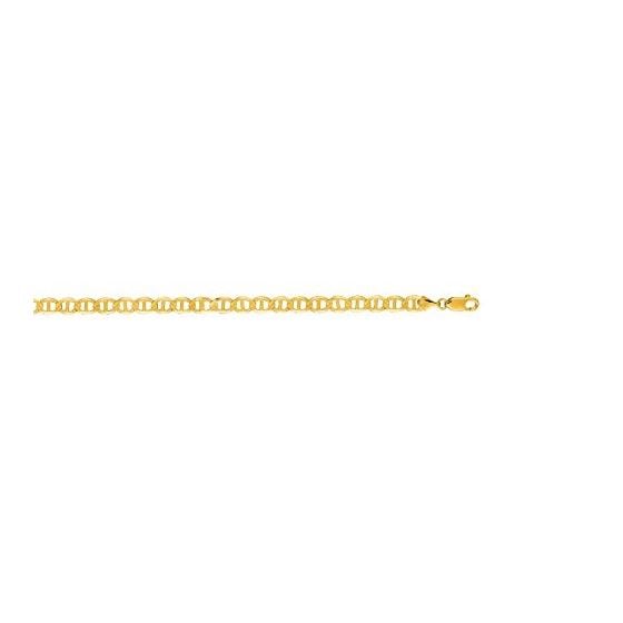 14K Yellow Gold 5.5mm wide Diamond Cut Mariner Link Chain with Lobster Clasp 1