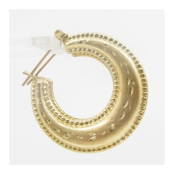 10k Yellow Gold earrings Mini moon hoop 1 AGBE42 3