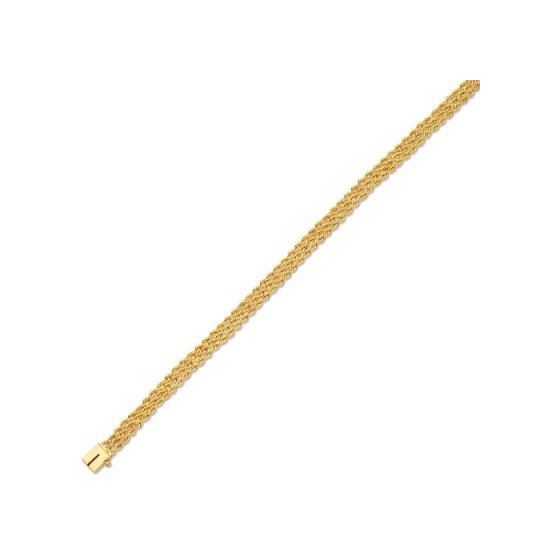 14K Yellow Gold 6.0mm wide Diamond Cut Multi Line Rope Chain with Box Catch Clasp