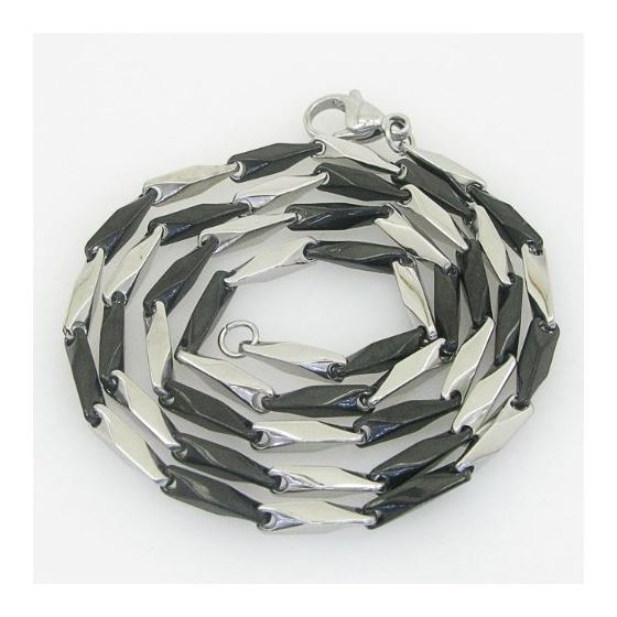 Mens 316L Stainless steel franco box ball wheat curb popcorn rope fancy black and white hand made ch