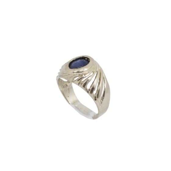 10k Yellow Gold Syntetic blue gemstone ring ajr10 Size: 2.25 1