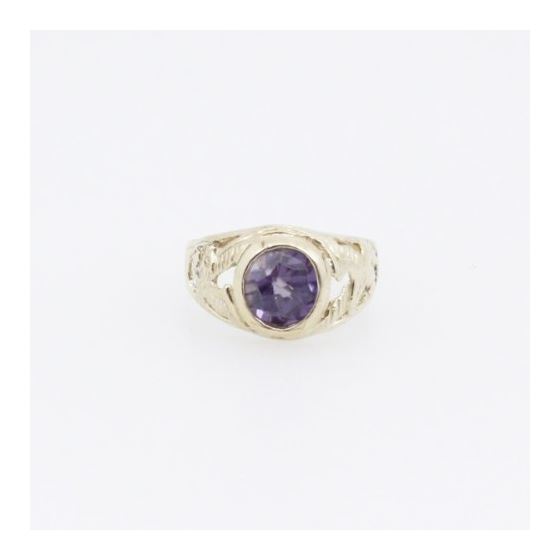 10k Yellow Gold Syntetic purple gemstone ring ajjr59 Size: 2.5 3