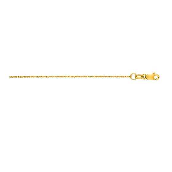 10K 18 inch long Yellow Gold 0.9mm wide Diamond Cut Ropa Chain with Spring Ring Clasp