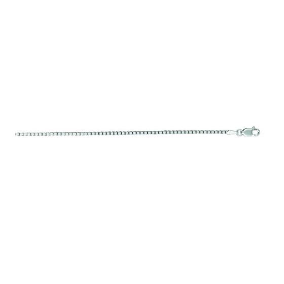 "14K White Gold Classic Box Chain 24"" inches long x1.4mm wide"