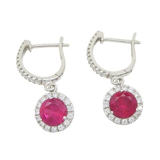 Womens Dark pink cubic zirconia drop cz chandelier earring Silver21 1