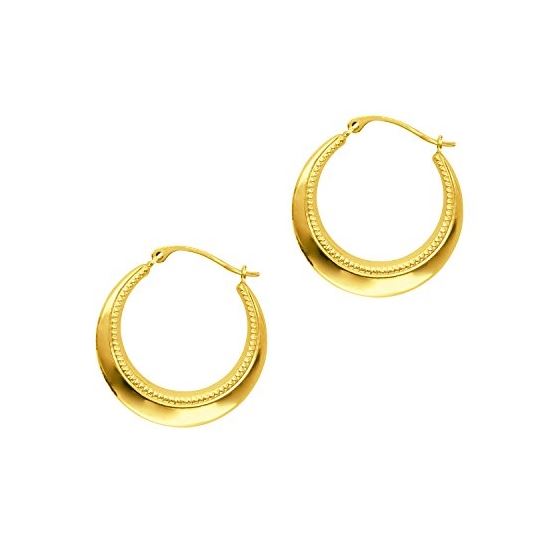 10K Yellow Gold Ladies Hoop Earrings ZER967