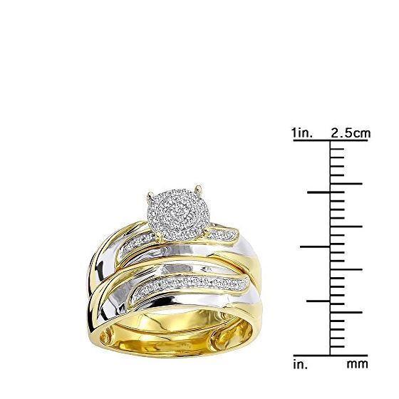 10K Gold Affordable Diamond Engagement Ring Wedd-3