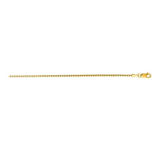 "14K Yellow Gold Classic Box Chain 20"" inches long x1.1mm wide"