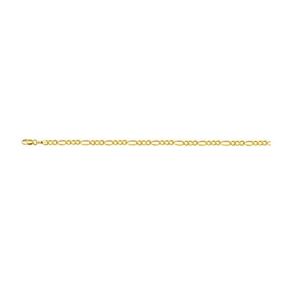 10K 18 inch long Yellow Gold 4.0mm wide Diamond Cut Royal Figaro Link with Lobster Clasp